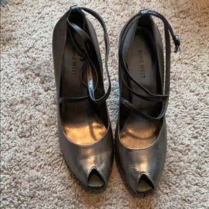 Nine West Peeptoe Strappy Heels